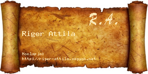 Riger Attila névjegykártya